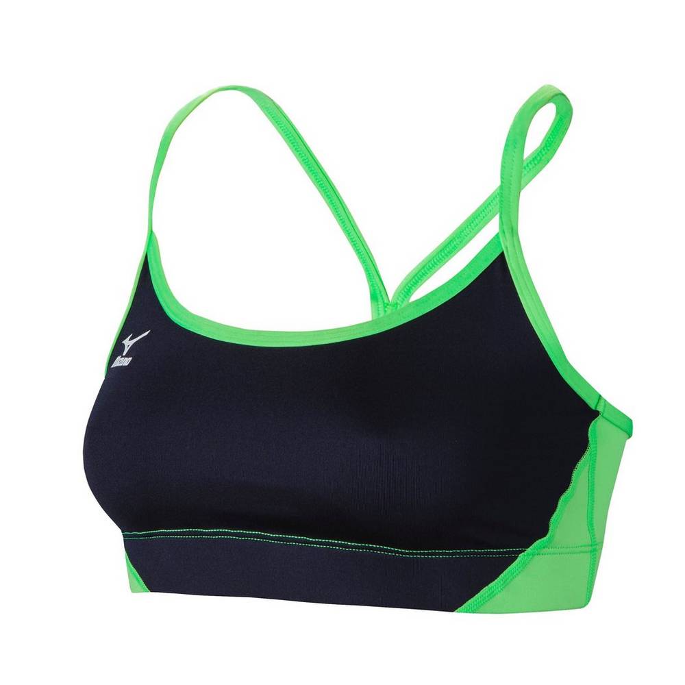 Mizuno Women's Hybrid Volleyball Bra Navy/Green (440396-VMR)